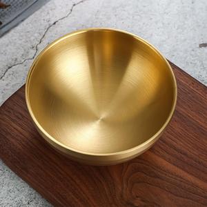 304 Stainless Steel Korean Style Rice Bowl Spiral Gold Noodle Bowl Childrens Double Layer Insulated Small Bowl - Product Image 5