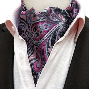 Cravate Ascot Vesuvio Napoli Rouge à Rayures Horizontales - 100% Polyester - Neuf