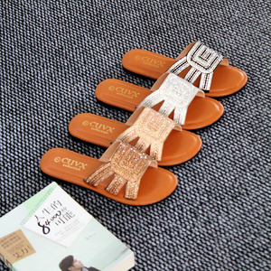 Fashionable <b>Summer</b> New Style Comfortable Rhinestone Breathable Lightweight Trendy Outdoor Women's Sandals and <b>slippers</b> - Product Image 1