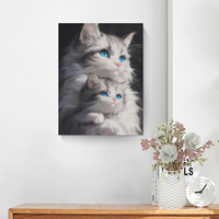 Kits de peinture diamant Chenistory Chat, tableaux décoratifs faits main, animaux, diamants ronds complets, décoration murale classique, idée DIY