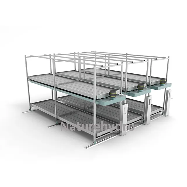 Estufa planta multicamadas refluxo e fluxo rolamento bancada planta interna vertical crescer rack sistema growtray