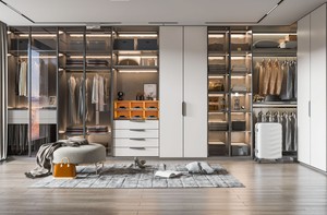 Muebles de Dormitorio y <span class=keywords><strong>Vestidor</strong></span> Modernos, Duraderos, de Madera Maciza de Lujo Personalizados, con Puertas de Vidrio, Ahorro de Espacio - Product Image 5