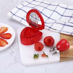 Ensemble de 2 outils de cuisine écologiques en acier inoxydable de haute qualité pour couper, éplucher et décortiquer raisins, champignons et fraises - Product Image 5