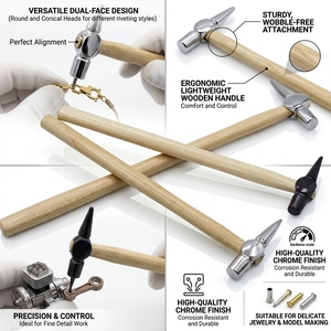Martillo de inspección con mango de madera y cabeza de acero para mantenimiento de vías de tren - Product Image 6