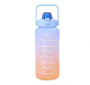 Bouteille de sport grande capacité 2L avec paille et marqueur de temps, en plastique - Product Image 4