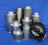 Filter Karbon Aktif 4 inci/100mm - 300mm, Penyerap Bau, Filter Karbon dengan Kedalaman Tempat Karbon 1,5 inci untuk Tenda Tanam