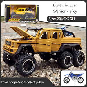Coches en miniatura fundidos 1:28 Benz <span class=keywords><strong>G63</strong></span> <span class=keywords><strong>6X6</strong></span> con sonido y luz puertas de retroceso abrir modelo de coche de metal juguetes Modelo del coche - Product Image 6
