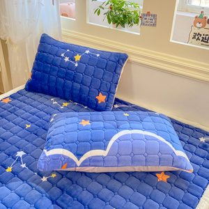 <span class=keywords><strong>Surmatelas</strong></span> matelassé en polaire coloré à motif cœur, épais et chaud pour l'hiver - Product Image 1