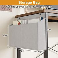 Bureau d'ordinateur en acier en forme de L de 40 pouces avec étagères réversibles Sac de rangement Moderne Résistant à l'eau Bureau à domicile