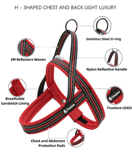 Harnais pour chien Truelove en nylon souple et respirant, réfléchissant, anti-traction, réglable en forme de H, pour l'entraînement, modèle de luxe, vente en gros - Product Image 2