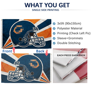 3x5ft ธงรูปหมีชิคาโก90X150แบนเนอร์พัดลมด้านเดียว <span class=keywords><strong>da</strong></span> Bears Monster of the Midway - Product Image 3