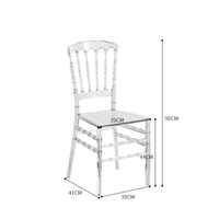 Chaise de banquet empilable en acrylique transparent, design moderne, écologique, étanche, pour extérieur, appartement, villa, mariage