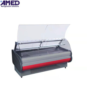 Équipement de supermarché AMED, réfrigérateur de <span class=keywords><strong>boucherie</strong></span> à porte vitrée <span class=keywords><strong>ouverte</strong></span> à l'avant, réfrigérateur pour viande et charcuterie - Product Image 1