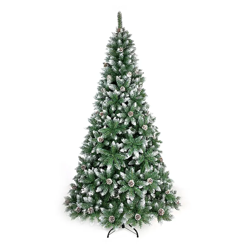 220CM Artificial Customized Pointed Green PVC Christmas tree Xmas tree with Pine cones for Home Festival Decoration