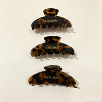 CHUJIAN Nouvelle Arrivée Écologique Vente en Gros Pinces à Cheveux Faits Main en Acétate Effet Écaille de Tortue, Pince Requin avec Logo Personnalisé