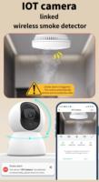 Système de caméra de sécurité avec alarme Tuya IOT Linkage, 1080P WiFi, vision nocturne panoramique/inclinaison, capteurs de porte/PIR, détecteur de fumée, sécurité intelligente pour la maison