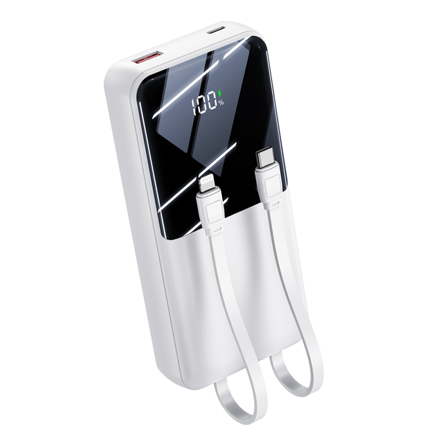 20000mAh Portable Charger with Built-in Type-C & IOS Cables Multi Output Fast Charging Power Bank