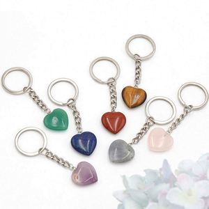 Llavero con Colgante de Piedra Natural en Forma de Corazón, Joya para Regalo - Product Image 1