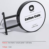 Boîte à lumière ronde à LED personnalisée Support de signalisation Cadre en aluminium Enseigne de boutique extérieure avec éclairage pour présentoirs extérieurs ronds
