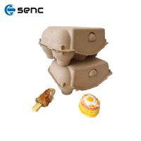 Boîte à œufs en pulpe jaune, paquet de 6, avec service de personnalisation de couleur pour le stockage domestique et l'utilisation professionnelle