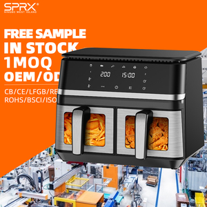 Friteuse à air double zone en acier inoxydable avec fenêtre de visualisation 10L, système numérique pour le marché mondial - Product Image 1