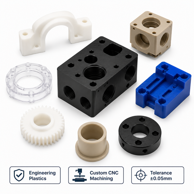 Custom OEM Precision CNC Machining Plastic Manufacturer PP PC PE POM ABS Derlin PEEK CNC Turning Milling Parts