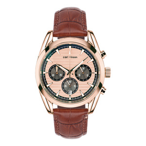 New men's watch six-hand chronograph leather strap quartz <b>wristwatch</b> stylish luminous men's watch - Product Image 1