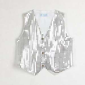 Chaleco de traje de lentejuelas brillantes para niños, traje de fiesta de puesta en escena, ropa de baile de Jazz Hip-hop, chaqueta, chaleco para niños y niñas - Product Image 2