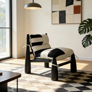 <span class=keywords><strong>Fauteuil</strong></span> de détente individuel haut de gamme en cuir et tissu, style nordique moderne rétro minimaliste, pour hôtel - Product Image 6