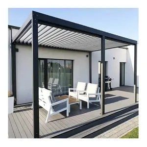 Großhandel wasserdichter Pavillon Outdoor Aluminium Luxus Öffnungs dach Motorisierte Louvered Pergola