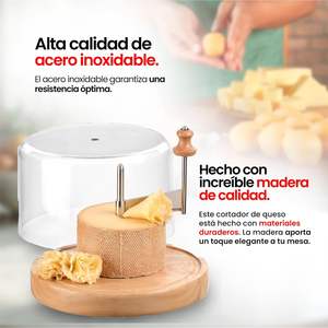 Cortador <span class=keywords><strong>de</strong></span> Queso Horizontal <span class=keywords><strong>de</strong></span> Acero Inoxidable Iris <span class=keywords><strong>Barcelona</strong></span>, Tabla <span class=keywords><strong>de</strong></span> <span class=keywords><strong>Madera</strong></span>, Tapa Transparente, Eje Central Giratorio, Cortador <span class=keywords><strong>de</strong></span> Queso - Product Image 5