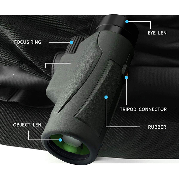 12X50 Waterproof HD Monocular Nitrogen Filled zoom portable monocular telescope BAK4 Lens Mobile Phone Telescope  factory