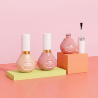 Flacon en verre de 13 ml en forme de gourde unique pour gel UV, rechargeable, pour huile à cuticules et top coat, avec bouchon et pinceau