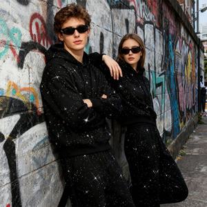 Nouveau style tendance : Survêtements personnalisés en strass, survêtement oversize pour homme, lavable, design personnalisé pour adulte, vêtements de sport - Product Image 2