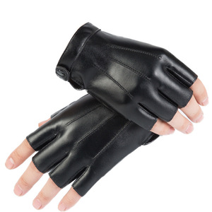 Gants en cuir PU demi-doigts pour sports de plein air à écran tactile, antidérapants et respirants, pour hommes et femmes, idéaux pour les fêtes, la pêche, le cyclisme et la <span class=keywords><strong>moto</strong></span> - Product Image 4