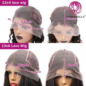 Angelbella 13x4 Body Wave Hd Lace Frontal <span class=keywords><strong>Perruque</strong></span> Vente en gros <span class=keywords><strong>Perruque</strong></span> de cheveux humains 13x6 Cheveux bruts brésiliens Hd Lace Perruques pour femmes noires - Product Image 5