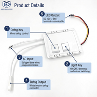Interrupteur tactile capacitif étanche intégré à deux touches ETL FCC 12V 24V pour le marché nord-américain 100-240V (18W-96W)