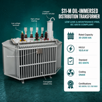 Transformator Daya Tipe Celup Minyak Tiga Fasa Gulungan Kawat Aluminium Tembaga Tegangan Tinggi 3KV 380V untuk Sistem Distribusi Listrik