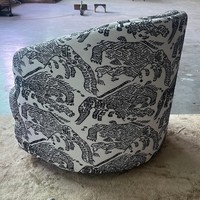 Fauteuil de canapé simple personnalisable Fauteuil pivotant convertible à imprimé vintage pour le salon Rembourrage du dos pour villas