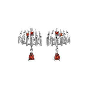 Wuqie <span class=keywords><strong>orecchini</strong></span> in vero <span class=keywords><strong>argento</strong></span> Sterling 925 <span class=keywords><strong>orecchini</strong></span> di lusso da donna <span class=keywords><strong>orecchini</strong></span> a bottone con <span class=keywords><strong>teschio</strong></span> di zirconi rossi - Product Image 1