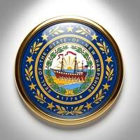 GREPAS GIFTS Épinglette drapeau du New Hampshire, forme ronde de 1 pouce, pour chapeau patriotique international
