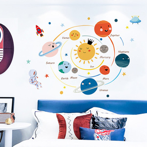 Cartoon Solar System Vinyl <strong>Wall</strong> <strong>Stickers</strong> Children Room Decoration Boy Kids Rooms <strong>Wall</strong> Decor <strong>Nursery</strong> Decorate DIY Art Murals Home - Product Image 4