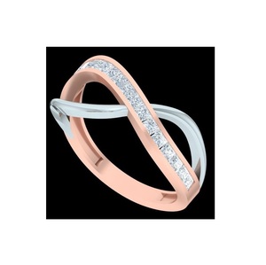 Twisted Sterling Silver Classic Brilliant Cut Diamond <b>Infinity</b> Bezel Set IGI Certified Wedding Band Engagement Ring Gold Rhodium - Product Image 1