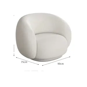 ATUNUS küçük Teddy Boucle salonu eğlence Relax Accent kol sandalye Upholster Modern lüks tek kanepe oturma odası koltuk