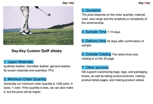 Chaussures de <span class=keywords><strong>golf</strong></span> pour hommes personnalisées OEM, légères, confortables, avec amorti et empeigne en maille souple, pour l'été et l'hiver - Product Image 2