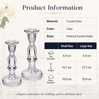 Porte-bougies géométriques facettés en cristal transparent faits à la main, écologiques, pour les mariages, la maison et la décoration de table d'événements