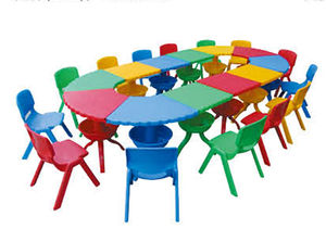 Juego de mesas y sillas de escuela primaria, mesa de escuela primaria, muebles para niños, QX-193-195 - Product Image 6