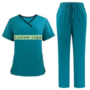 Quick-Dry Nurse Hospital Uniforms <b>Set</b> Scrub Suits Short-Sleeved <b>Doctor</b> Uniform Polyester Scrubs Uniforms scrub <b>Sets</b> - Product Image 1