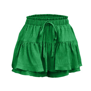 <span class=keywords><strong>Pantaloncini</strong></span> <span class=keywords><strong>Culotte</strong></span> da Donna Eleganti con Volant Tinta Unita in Poliestere Spandex con Coulisse, Moda Estiva 2026 per Commercio Transfrontaliero - Vendita all'Ingrosso - Product Image 4