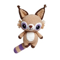 Nouvelle conception, poupée animale en crochet doux faite à la main, kawaii, lynx en tricot, jouets en crochet, petit lynx en crochet pour cadeaux de bébé